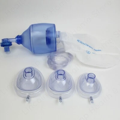 PROACT MEDICAL Disposable BVM Resuscitator Set - ADULT 1500ml Bag. Includes sizes 3,4 & 5 msks.