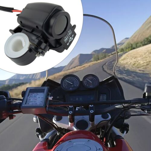 LED 12V Motorcycle Charger with Digital Thermometer & Voltmeter Water Resistant - Picture 1 of 11