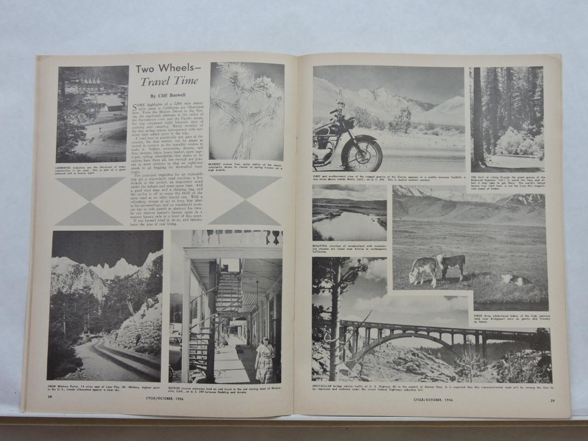 Cycle Magazine October 1956 Harley-Davidson Sportster Triumph