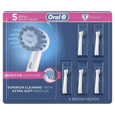 ORAL-B Sensitive Gum Care Replacement Brush Heads 5 Count