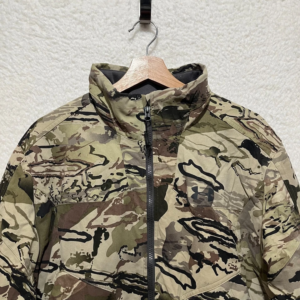 Under Armour Mens L Camo Grit Ridge Reaper Raider Barren Full Zip Jacket Hunting - Image 3 of 4