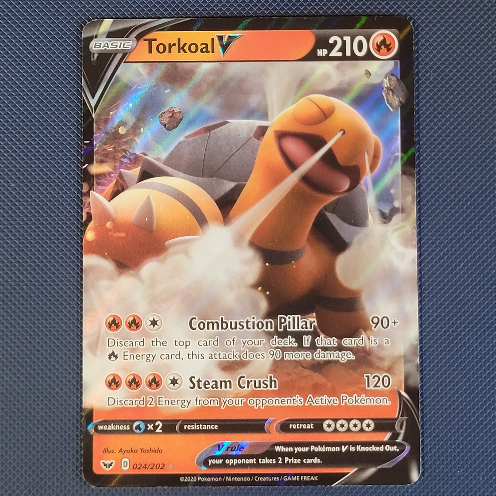 Torkoal V 24/202 - Sword & Shield - Rare Holo V Pokemon Card - NM