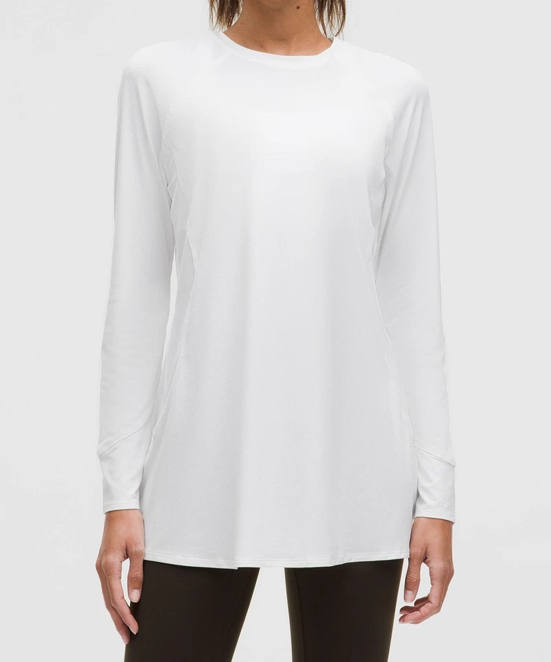 lululemon Abrasion-Resistant High-Coverage Long-Sleeve Shirt Size 10 white