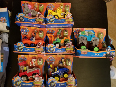Paw Patrol Dino Rescue Deluxe Vehicle Set Complete 7 New