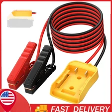 NEW Jumper Cables for Car with Adapter for Dewalt Battery 12AWG 6FT Auto Booster
