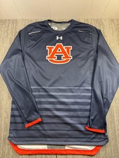 Auburn Tigers Shirt Mens Large Navy NCAA Football Under Armour HeatGear