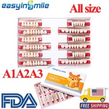 Dental Acrylic Resin Denture Teeth Upper Lower Anterior Full Set Shade A1/A2/A3