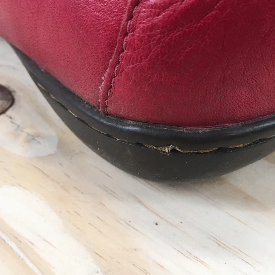 Zapatos Lands End para mujer 6,5 B Penny mocasines sin cordones cómodos planos de cuero rojo Foto 3 de 4