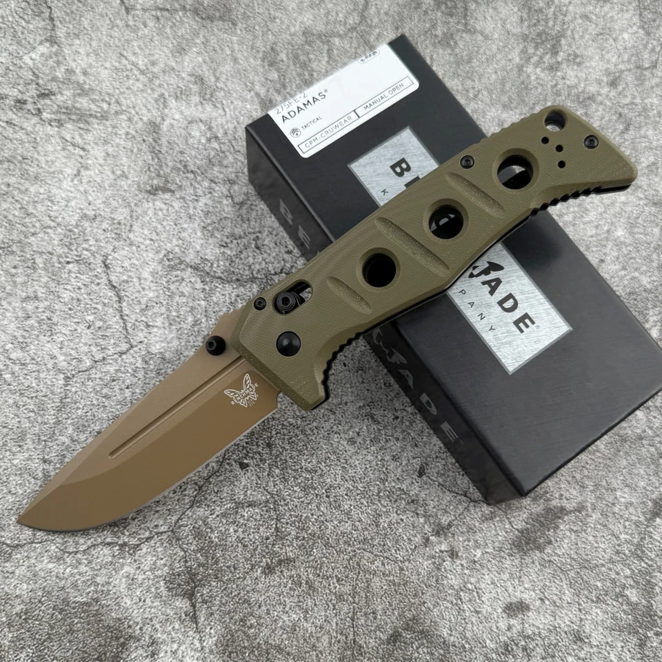 Cuchillo plegable Benchmade 275FE-2 Adamas Tactical Green G10 | CPM-CruWear Foto 3 de 4