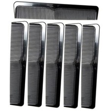 6 Pack - 9" Large Black Dressing Hair Dresser Combs Barber Comb SET - Styling