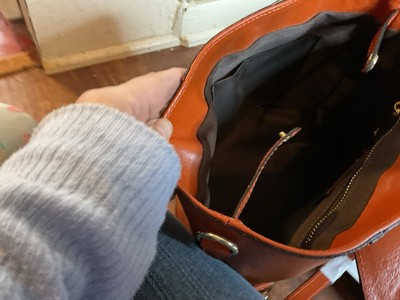 Divina Firenze Burnt Orange Small Genuine Leather Backpack Removable Straps Divina Firenze Genuine Orange Leather Made in Italy-NWT | eBay main image 2