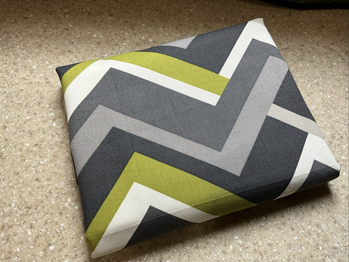 Remnant Fabric Designer Material Gray And Lime Chevron Duralee Concorde 56” X 51 - Picture 1 of 8