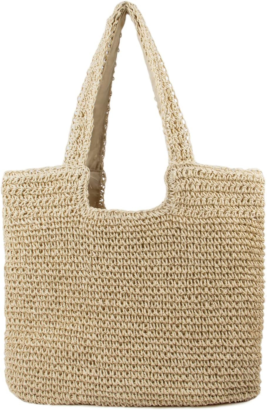 Borse Tote in Paglia per Donna Grande Borse a Spalla Da Spiaggia in Paglia Stile