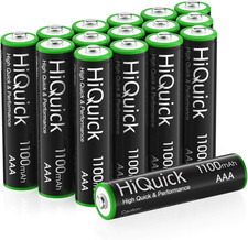 Hiquick 16 X AAA Batteries, Rechargeable 1100Mah Ni-Mh Battery High Capacity Per 1.21 per battery