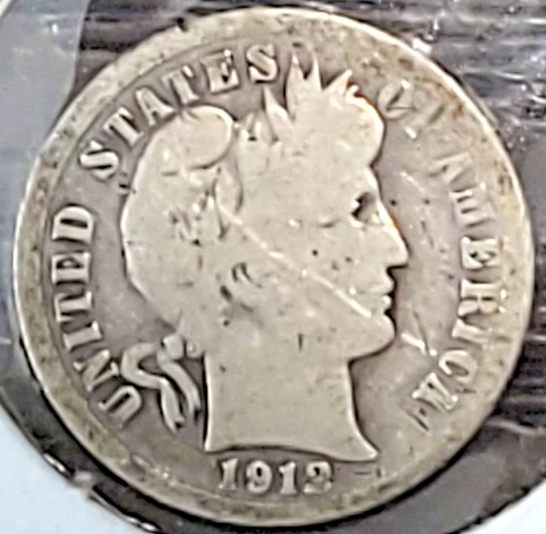 1912-D BARBER DIME IN VERY GOOD / CIRCULATED CONDITION