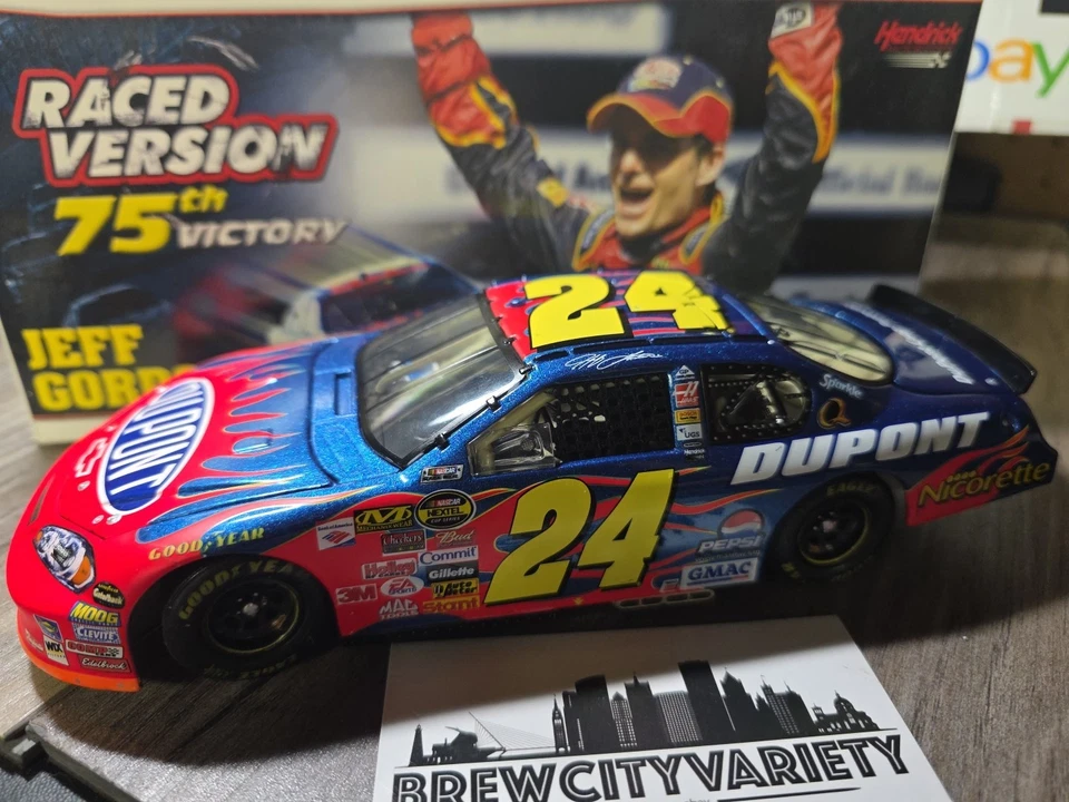 2005 Jeff Gordon Raced Version 75th Victory Diecast 1/24 With Coin - Image 3 of 4