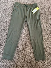 All in Motion Women’s Mid Rise Active Stretch Woven Cargo Joggers XL Olive Green