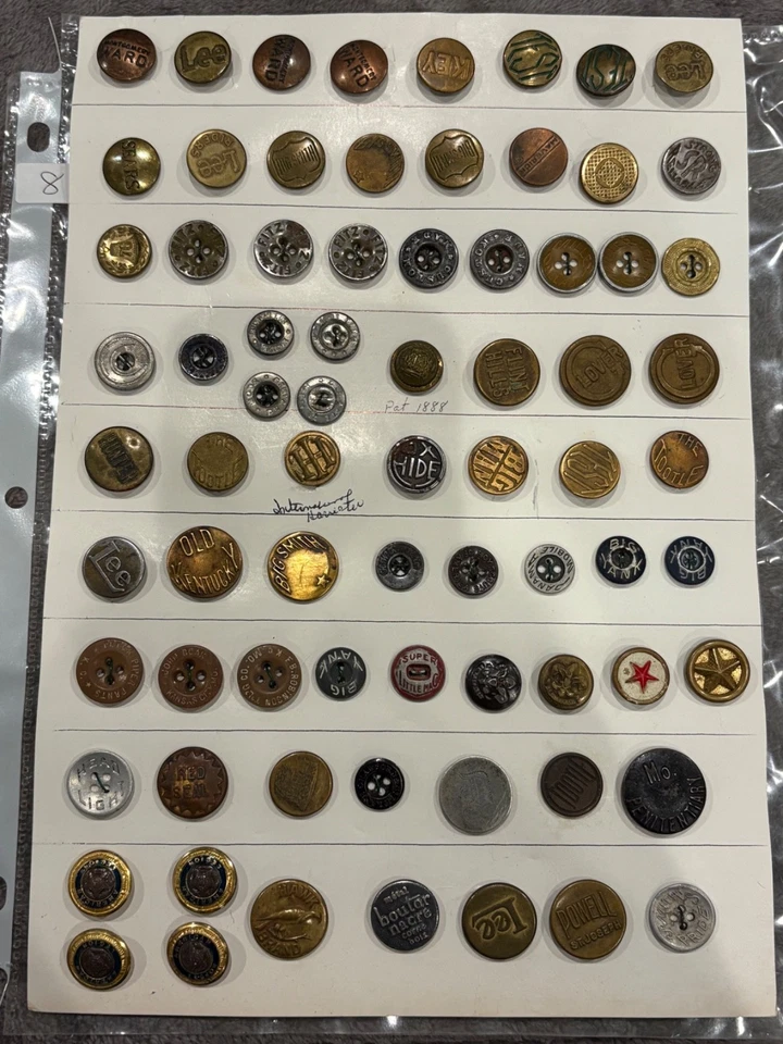 Collection of 75 Antique Work Clothed Uniform Buttons Overalls - Image 2 of 4