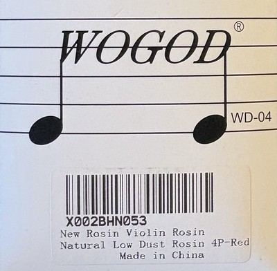 (4-Pk) Wogod Rosin Violin Low Dust for Violin Viola and Cello