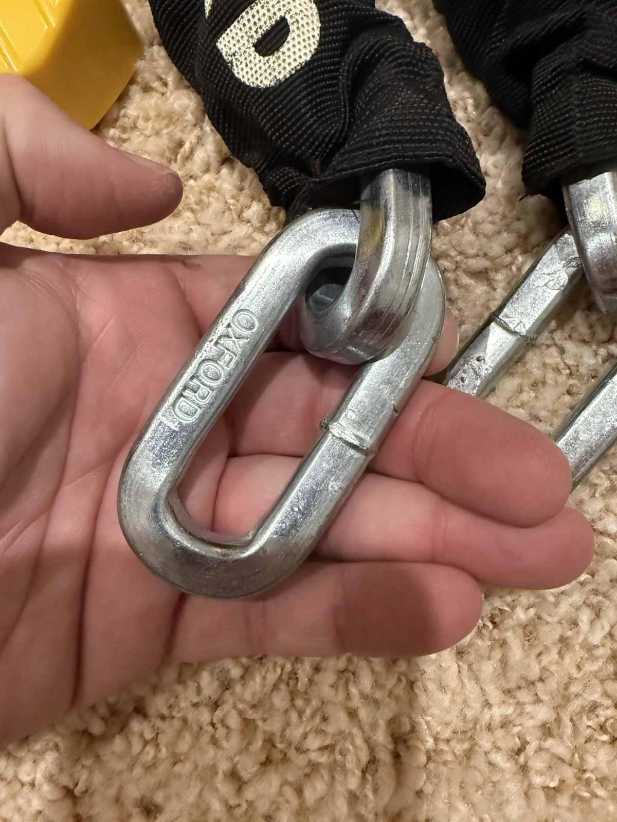 Oxford Boss Motorcycle Disc Lock Padlock Alarm with Oxford Chain