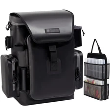 X Strike Fishing Tackle Backpack Dry Bag with rod holder 4 tackle boxes and O...