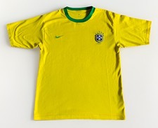 Vintage Nike Brazil Soccer Jersey Mens Small 00's World Cup Futbol Yellow Brasil