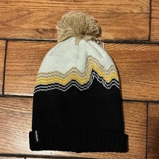 NWT Patagonia Kid's Youth Powder Town 'Beanie Ridge Rise Ink Black' Pom Pom Rib