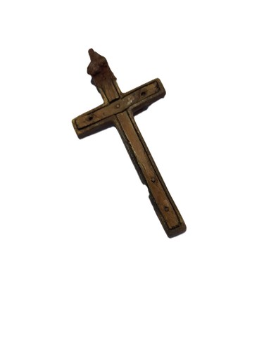 Large ancient cross. 18-19 century. Bronze, wood. Original. Rare. - Picture 2 of 3