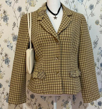 Vintage Houndstooth Wool Blend Blazer