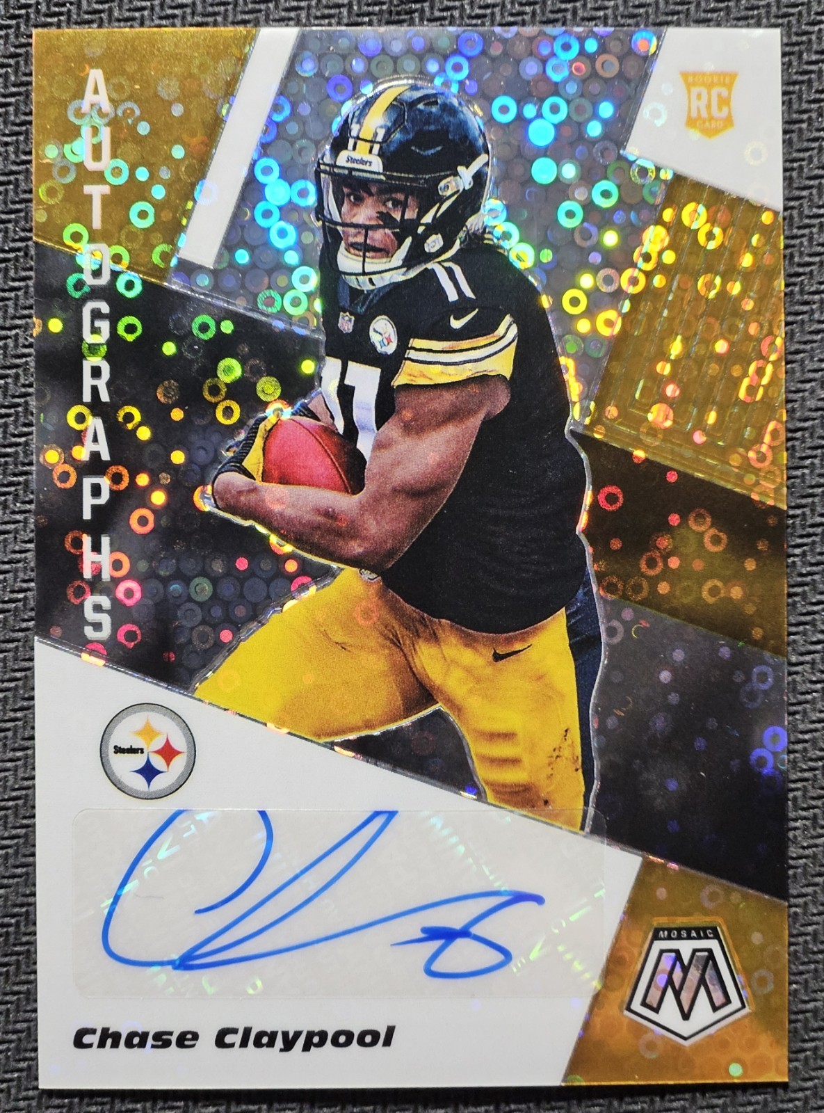 Chase Claypool 2020 Panini Mosaic Rookie Autographs No Huddle Prizm Steelers