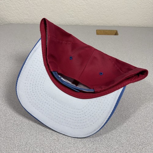 VINTAGE Colorado Avalanche Hat Cap Snap Back Burgundy Blue NHL Hockey Logo 7 90s - Picture 4 of 7