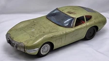 Vtg 1960's ICHIKO Toyota 2000GT 16" Light Green Tin Friction Vehicle PLEASE READ
