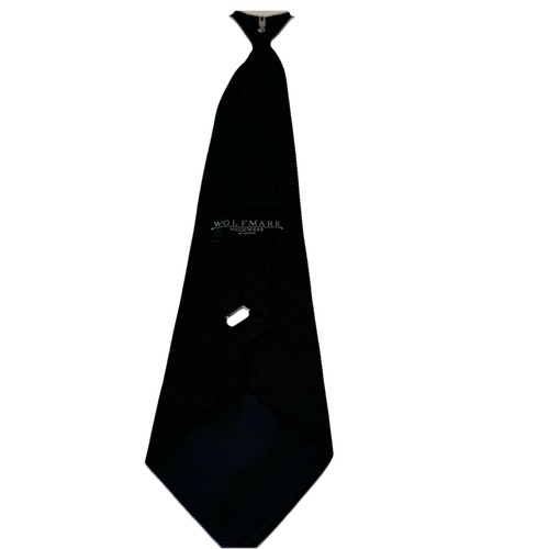 BLACK CLIP ON TIE WOLFMARK - BRAND With Paisley Pattern Brand NEW - Picture 9 of 12