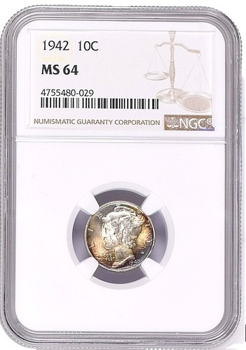 1945 S 10 C MS 64 Mercury Dime NGC Brown Label | eBay