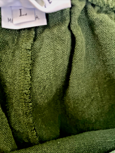 Bryn Walker USA Heavy Linen Balloon Leg Crop Pants Dark Green Sz L - Picture 9 of 11