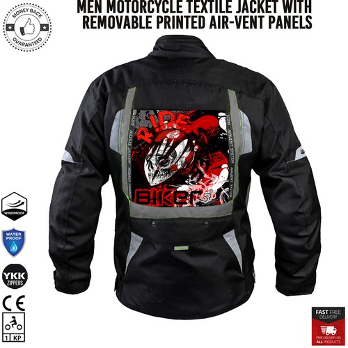 Giacca impermeabile moto uomo tessuto biker rimovibile senza ventilazione CE armature - Foto 7 di 11