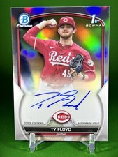 2023 Bowman Draft Chrome Ty Floyd 1st Refractor Auto /499 Cincinnati Reds