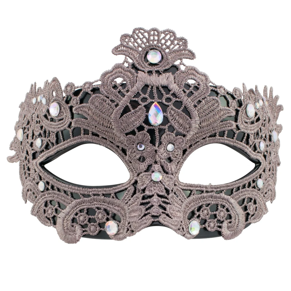WOMENS MASQUERADE Mask Venetian Lace Diamante | FILIGREE | Fancy Dress PROM BALL - Image 2 of 4