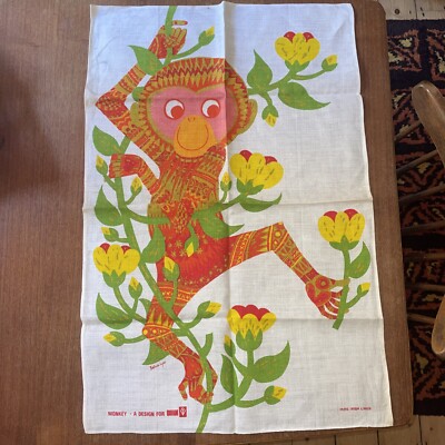 Belinda Lyon OXFAM Tea Towel Monkey