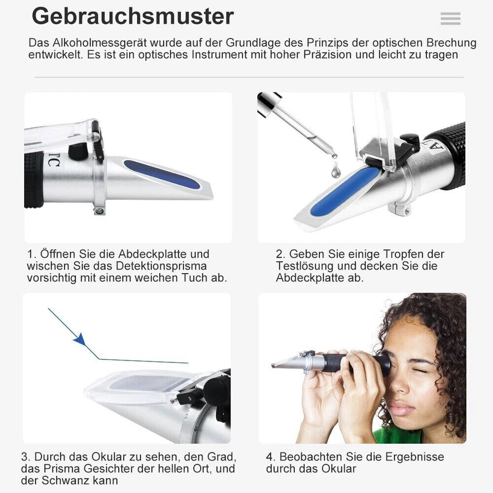 Kühlmitteltester Handrefraktometer Frostschutz Refraktometer für Ethylenglykol - Bild 3 von 4