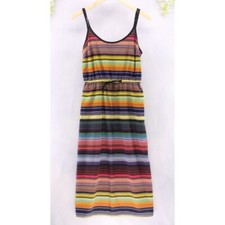 Athleta Women's Havana Midi Sleeveless Striped Rainbow Polyester Sz S