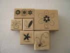 Blossoms and Leaves Flowers Stampin Up Mounted Rubber Stamps Set of 6