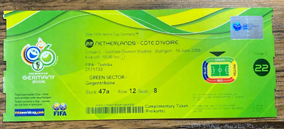 【レア】イングランドvsスペイン 2006親善試合チケット FIFA World Cup 2006 Germany Ticket - Match #22 Netherlands Ivory
