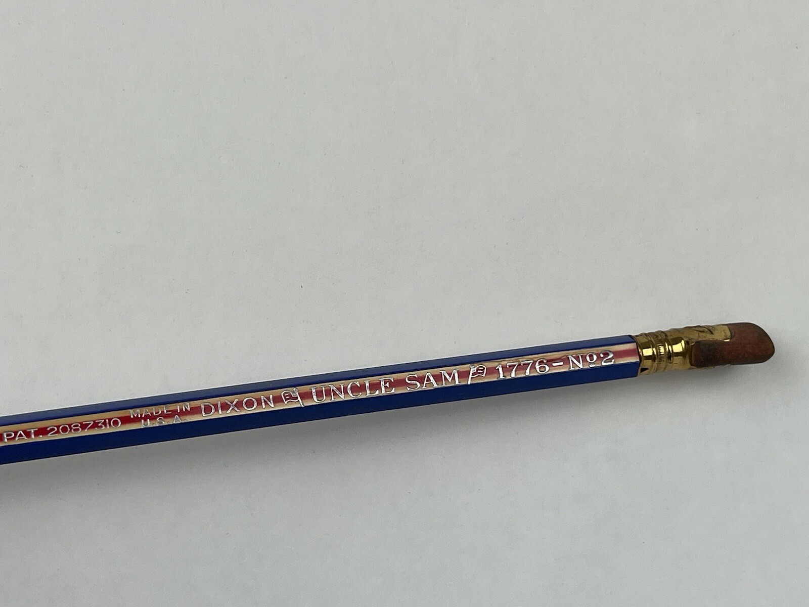 Vintage DIXON Pencil Company Uncle Sam 1776 No. 2 Unique Ferrule Eraser