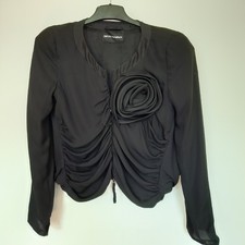 Vintage '90 Emporio Armani Bolero Padded Silk Jacket Women Runway Size 42 Eu