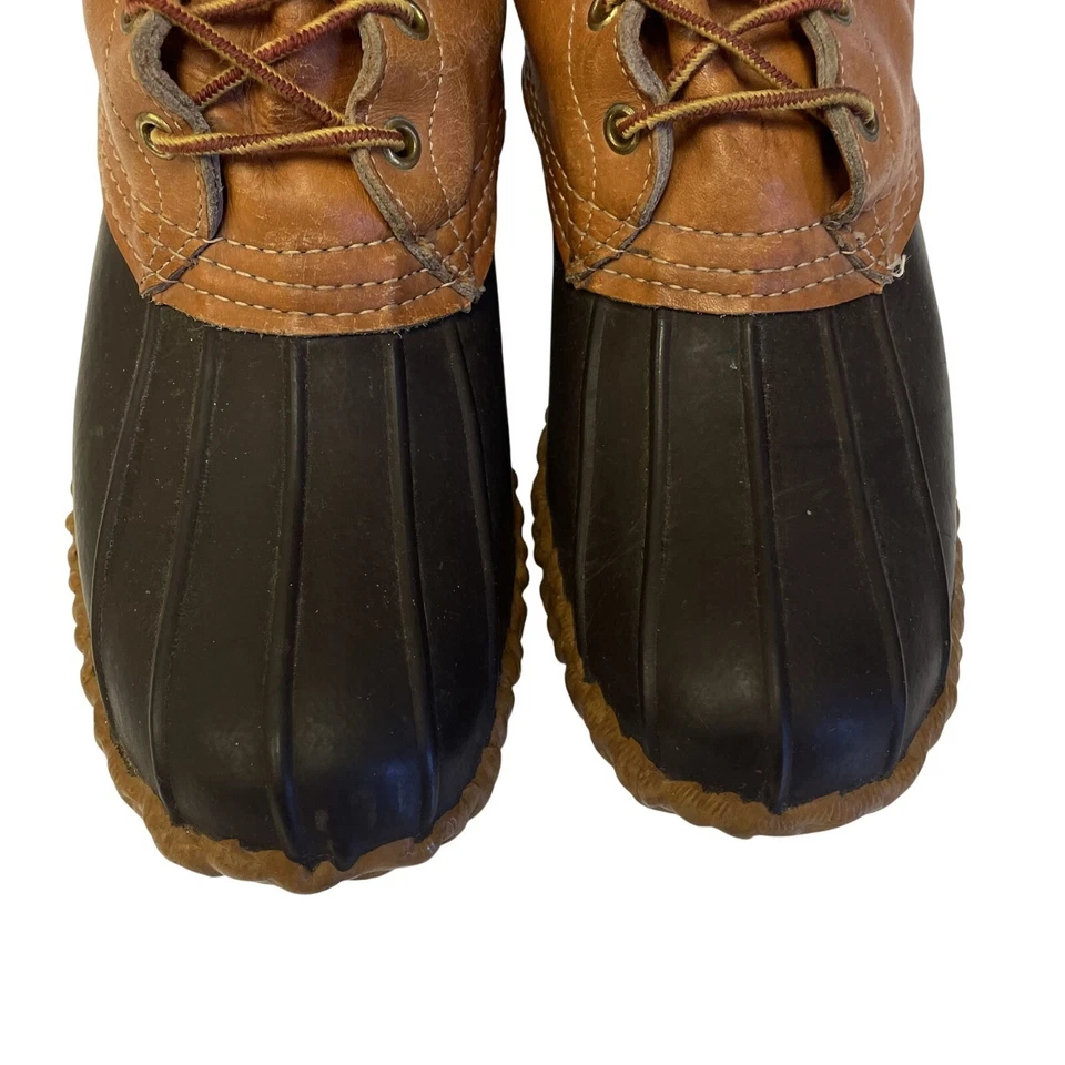 Botas de Pato LL BEAN De Colección Para Hombre Cuero Marrón Maine Zapatos de Caza EE. UU. 8 M Foto 4 de 4