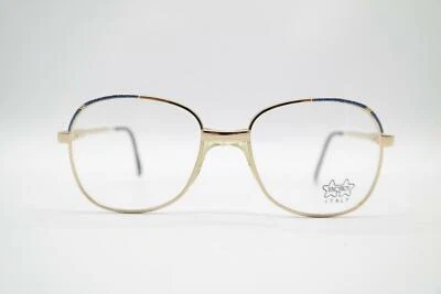 Lunettes Vintage Luxottica 2118 Or Bleu Oval Monture NOS - Photo 1/4