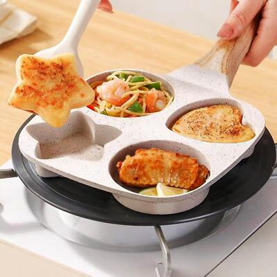 Bratpfanne Frühstück Bratpfanne 4 Tassen Pfannkuchen Maker Eier Herd Pfanne für Gas