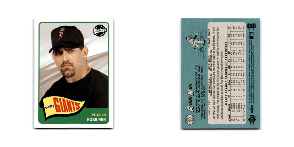 2003 Upper Deck Vintage Robb Nen Giants #90 - Image 3 of 3