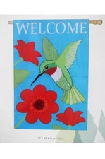 Evergreen 28" x 44" Garden Flag - Hummingbird Welcome